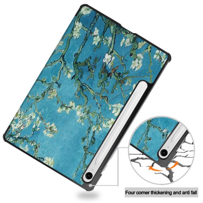 Bild 5, Samsung Galaxy Tab S9 FE Fodral Tri-Fold Läder Peach Blossom
