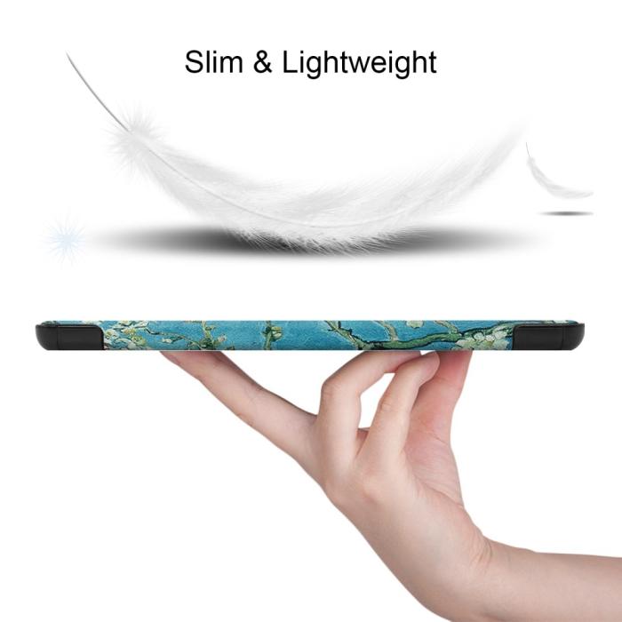 Bild 6, Samsung Galaxy Tab S9 FE Fodral Tri-Fold Läder Peach Blossom