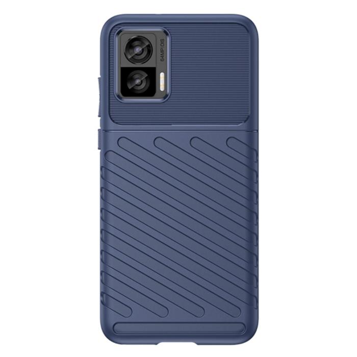 Bild 1, Motorola Edge 30 Neo 5G Skal Twill Textur Blå