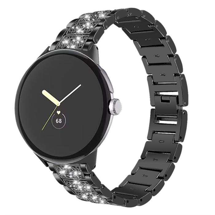 Bild 2, Rhinestone Metallarmband Google Pixel Watch / Watch 2
