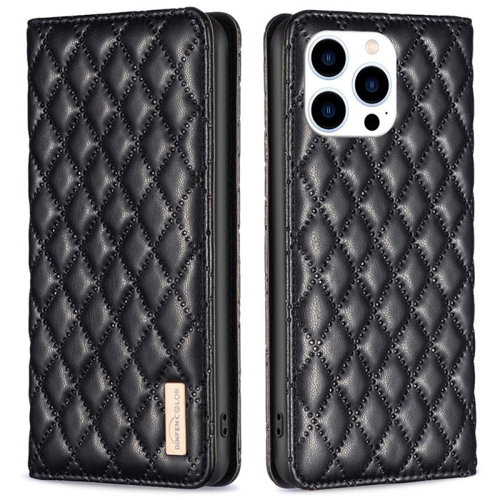 Bild 1, iPhone 16 Pro Fodral Diamond Flip Läder Svart