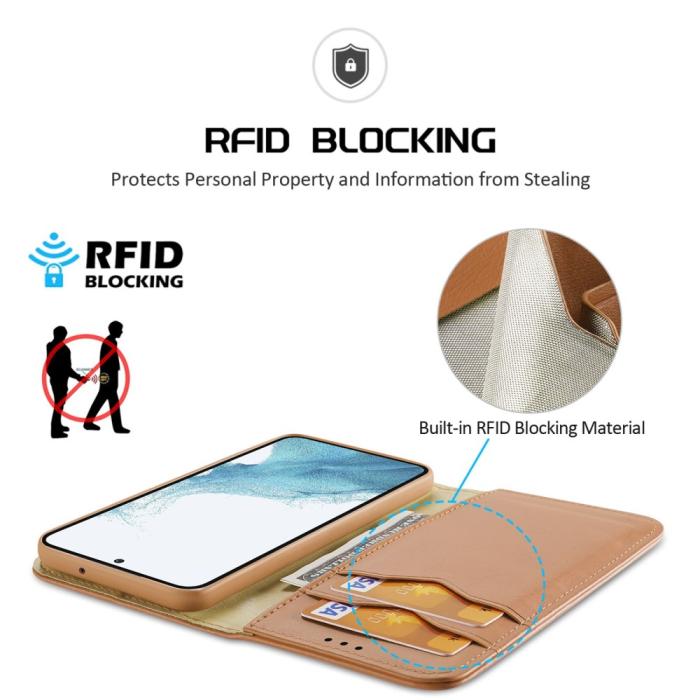 Bild 3, DUX DUCIS Samsung Galaxy S23 Fodral HIVO Äkta Läder Brun