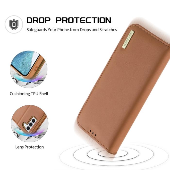 Bild 4, DUX DUCIS Samsung Galaxy S23 Fodral HIVO Äkta Läder Brun