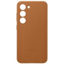 Samsung Galaxy S23 Skal Leather Cover Camel