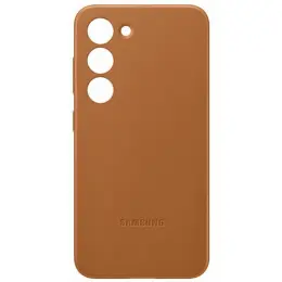 Samsung Galaxy S23 Skal Leather Cover Camel