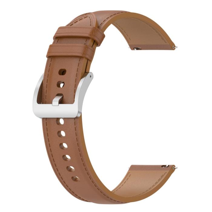 Bild 3, Äkta Läder Armband Smartwatch (22 mm) Brun