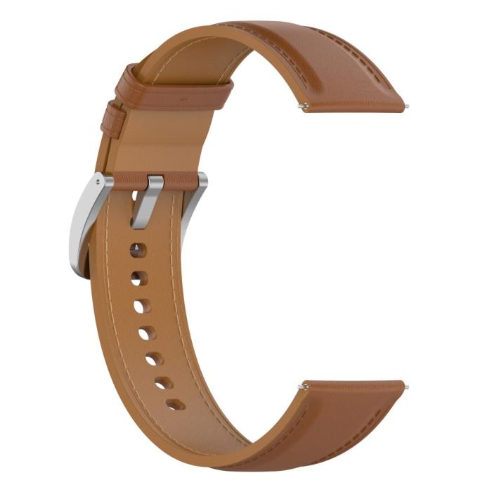 Bild 4, Äkta Läder Armband Smartwatch (22 mm) Brun