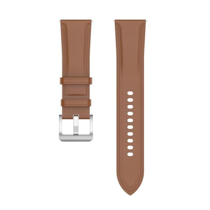 Bild 5, Äkta Läder Armband Smartwatch (22 mm) Brun