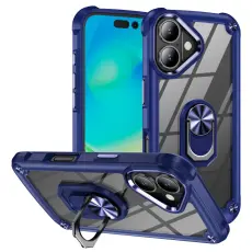 iPhone 16 Skal Shockproof Ring Hybrid Bl&aring;
