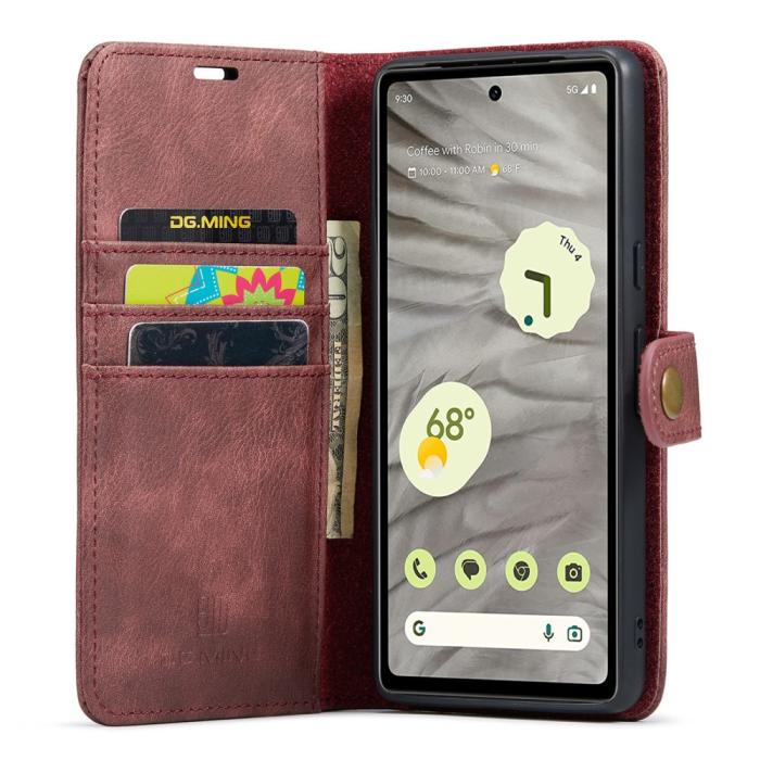 Bild 2, DG.MING Google Pixel 7A 2in1 Magnet Fodral / Skal Röd