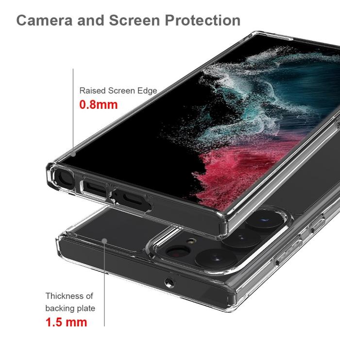 Bild 6, Samsung Galaxy S23 Ultra Skal Shockproof Akryl/TPU Transparent