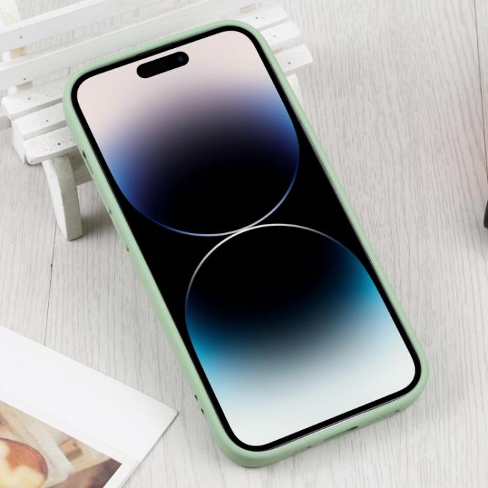 Bild 3, iPhone 15 Pro Skal MagSafe Liquid Silikon Grön