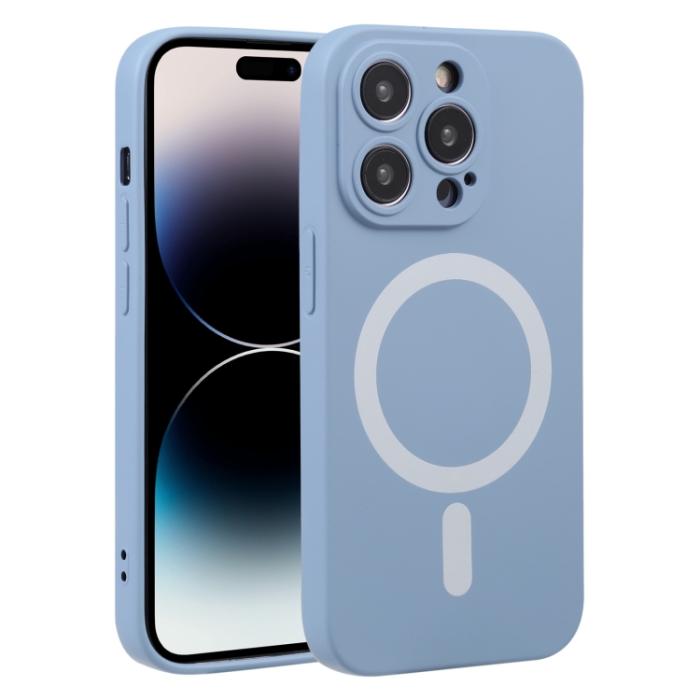 Bild 1, iPhone 15 Pro Skal MagSafe Liquid Silikon Lavendergrå