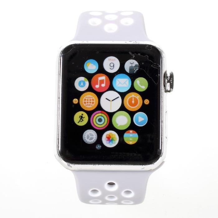 Bild 3, Ihåligt Silikon Armband Apple Watch 42/44/45/49 mm Grå/Vit