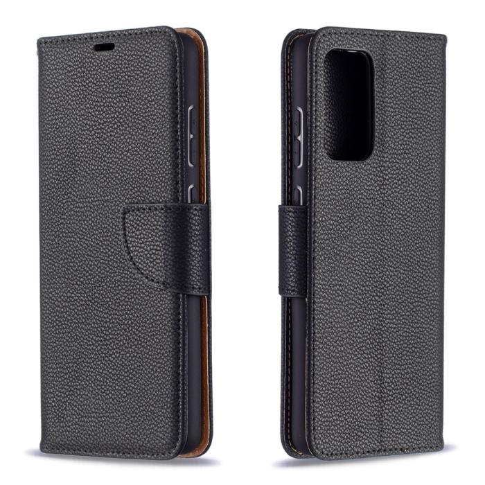 Bild 4, Samsung Galaxy A72 - Litchi Textur Läder Fodral - Svart