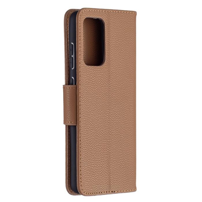 Bild 3, Samsung Galaxy A72 - Litchi Textur Läder Fodral - Brun
