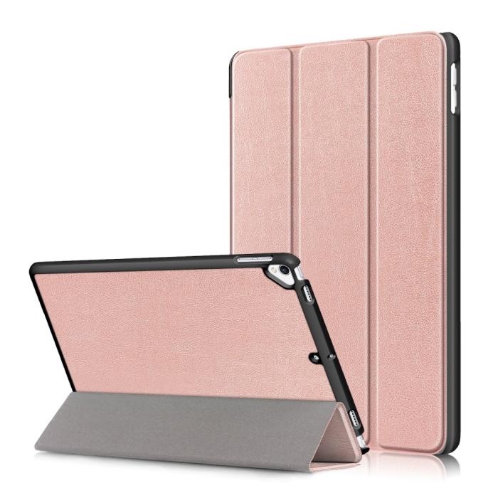 Bild 1, iPad 10.2 2019/2020/2021, iPad Air 10.5, Pro 10.5 Fodral Tri-Fold Roséguld