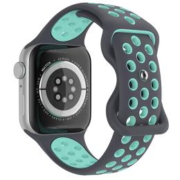 Sportarmband Dual-Color Apple Watch 42/44/45/49 mm (M/L) Grå/Teal