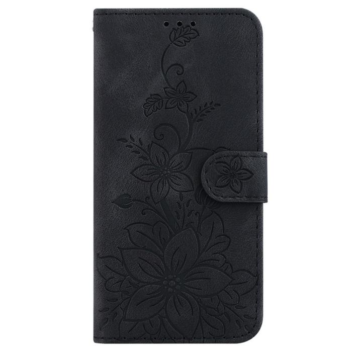 Bild 5, Samsung Galaxy A27 5G Fodral Läder Blommor Svart