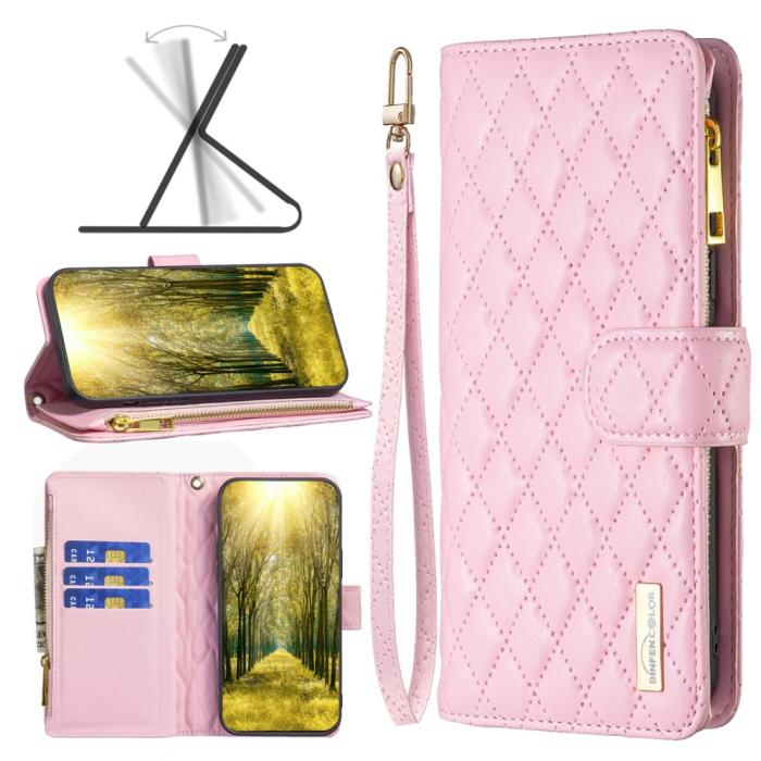 Bild 6, iPhone 16 Plus Fodral Diamond Multifunktionell Rosa