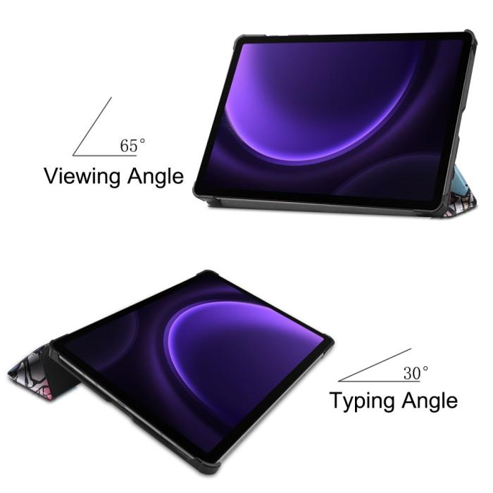 Bild 2, Samsung Galaxy Tab S9 FE Fodral Tri-Fold Läder Graffiti