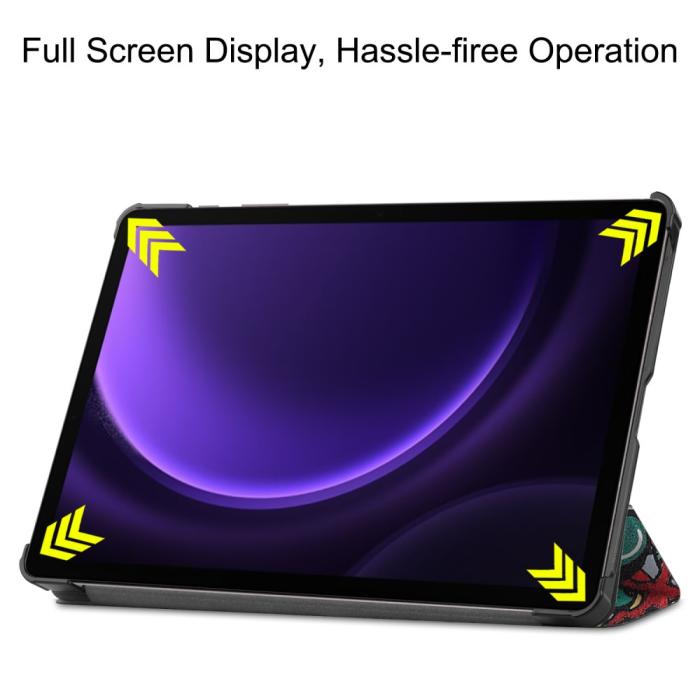 Bild 3, Samsung Galaxy Tab S9 FE Fodral Tri-Fold Läder Graffiti