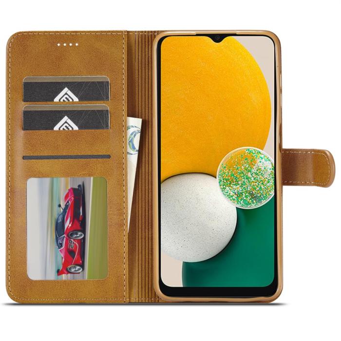 Bild 2, LC.IMEEKE Galaxy A15 4G/5G Fodral Läder Brun