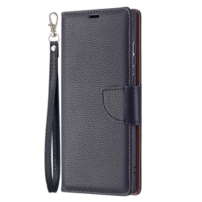 Bild 4, Samsung Galaxy S22 Ultra Fodral Litchi Textur Svart
