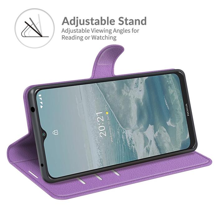 Bild 5, Nokia G10 / G20 Fodral Litchi Läder Lila