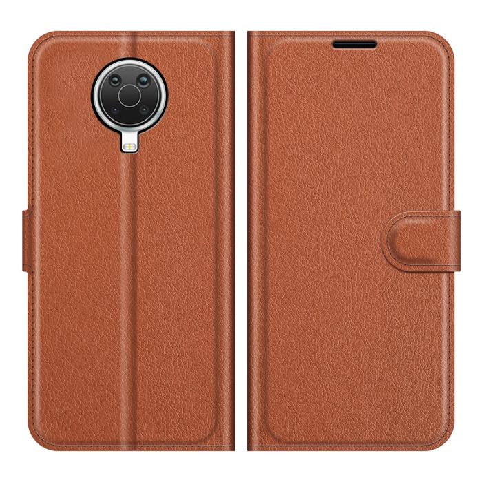 Bild 1, Nokia G10 / G20 Fodral Litchi Läder Brun