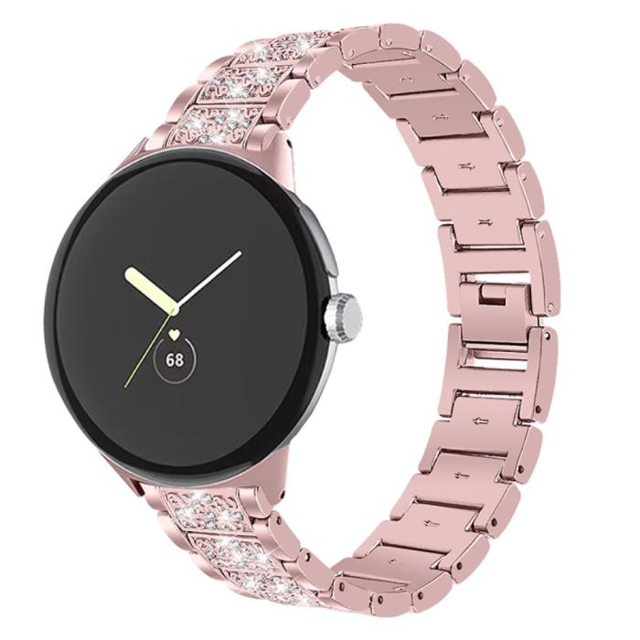 Bild 2, Rhinestone Metallarmband Google Pixel Watch / Watch 2