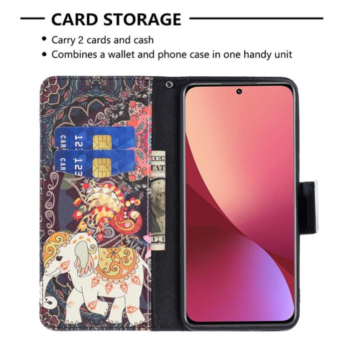 Bild 5, Xiaomi 12 Fodral Med Tryck Mandala Elefant