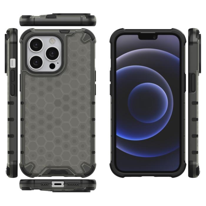Bild 2, iPhone 14 Pro Max Skal Shockproof Honeycomb Hybrid Svart