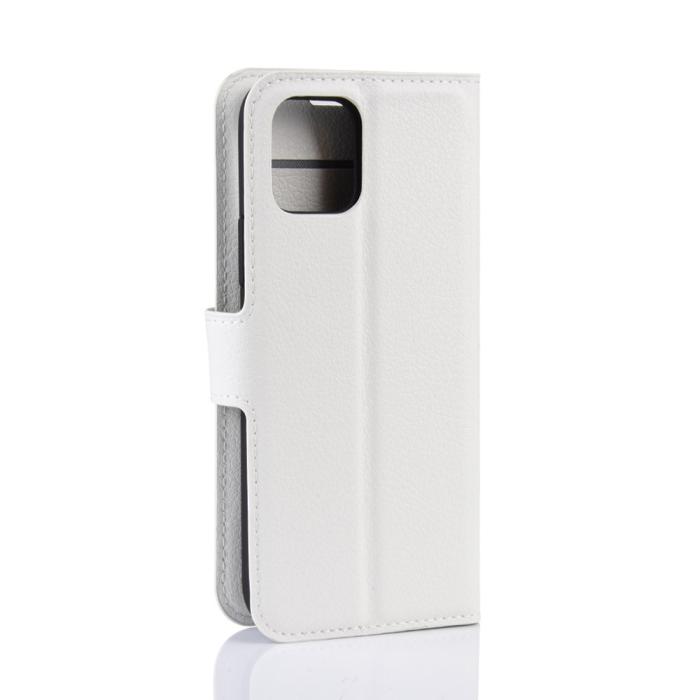 Bild 6, iPhone 11 Fodral Litchi Läder Vit