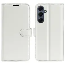 Samsung Galaxy A17 Fodral Litchi L&auml;der Vit