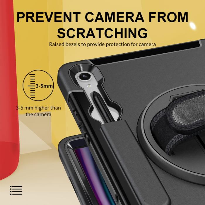 Bild 3, Samsung Galaxy Tab S9 Skal 360 Rotation Shockproof Med Rem
