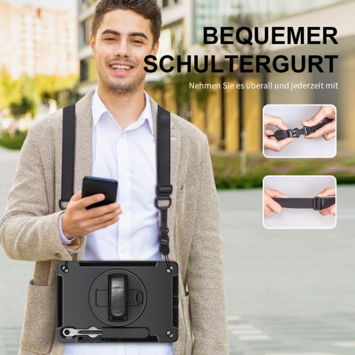 Bild 4, Samsung Galaxy Tab S9 Skal 360 Rotation Shockproof Med Rem