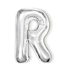 Bokstavsballong R 40 cm Silver