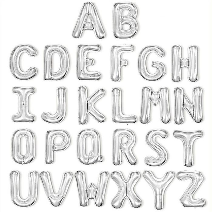 Bild 3, Bokstavsballong R 40 cm Silver