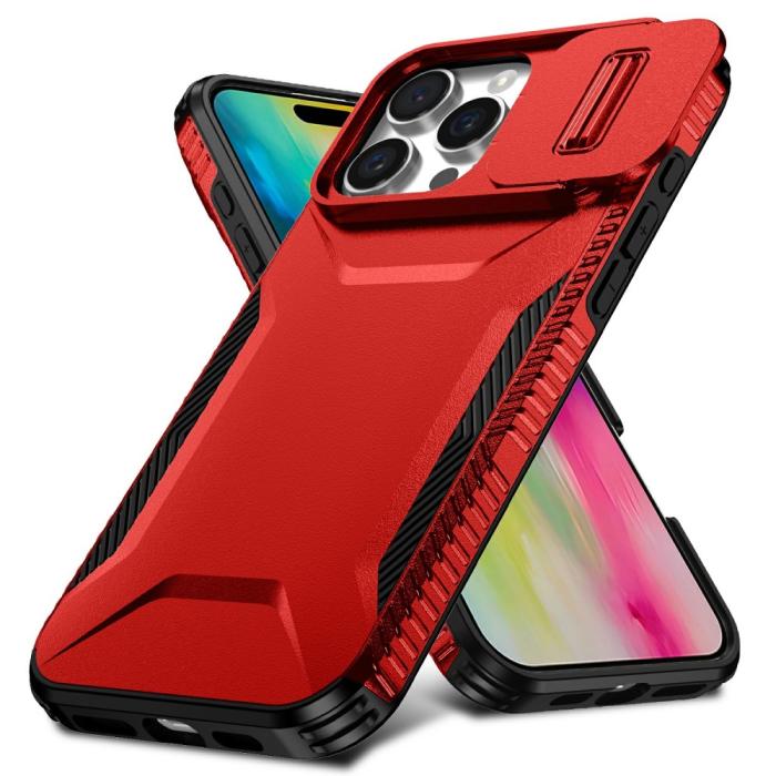 Bild 2, iPhone 16 Pro Skal CamShield Hybrid Röd