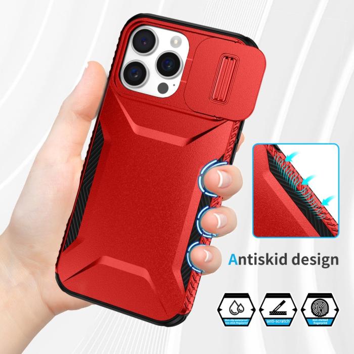 Bild 4, iPhone 16 Pro Skal CamShield Hybrid Röd