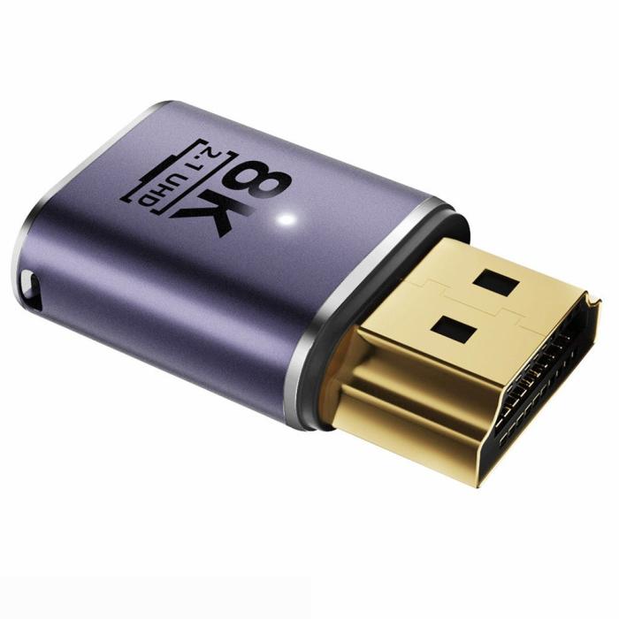 Bild 1, HDMI Hane - HDMI 2.1 Hona 8K 60Hz UHD Adapter Blå