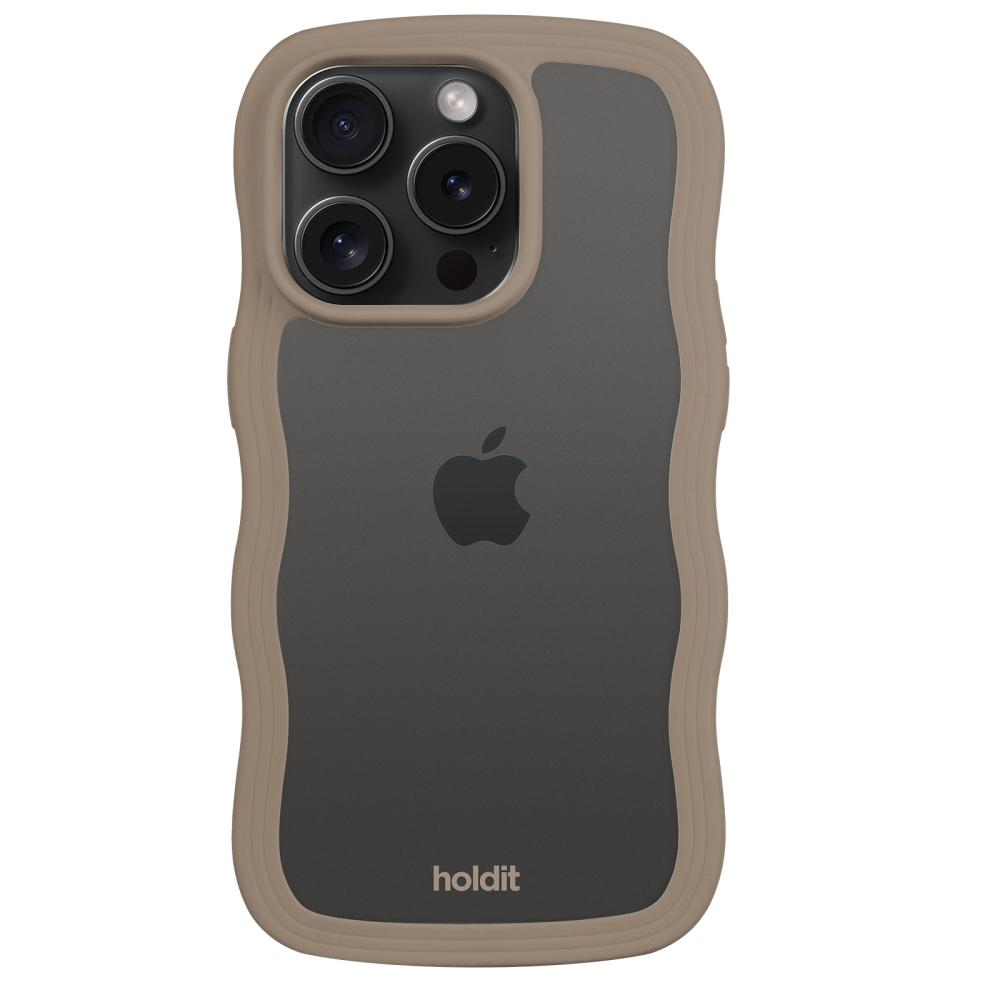 holdit iPhone 14 Pro Skal Wavy Mocha Brown Transparent