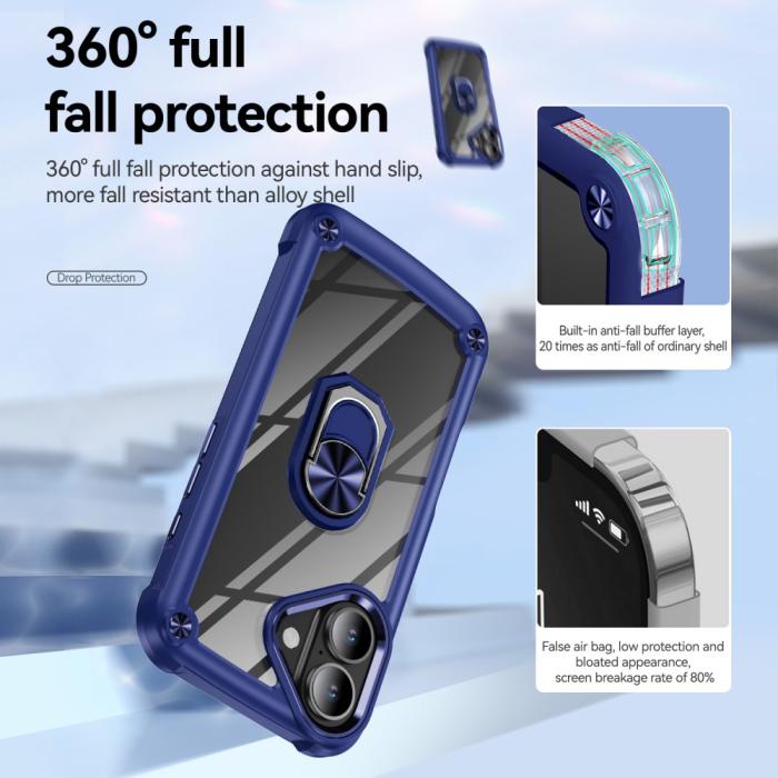 Bild 5, iPhone 16 Skal Shockproof Ring Hybrid Blå