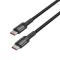 100W/5A 1m PD USB-C - USB-C Kabel UltraBoost Evo Svart