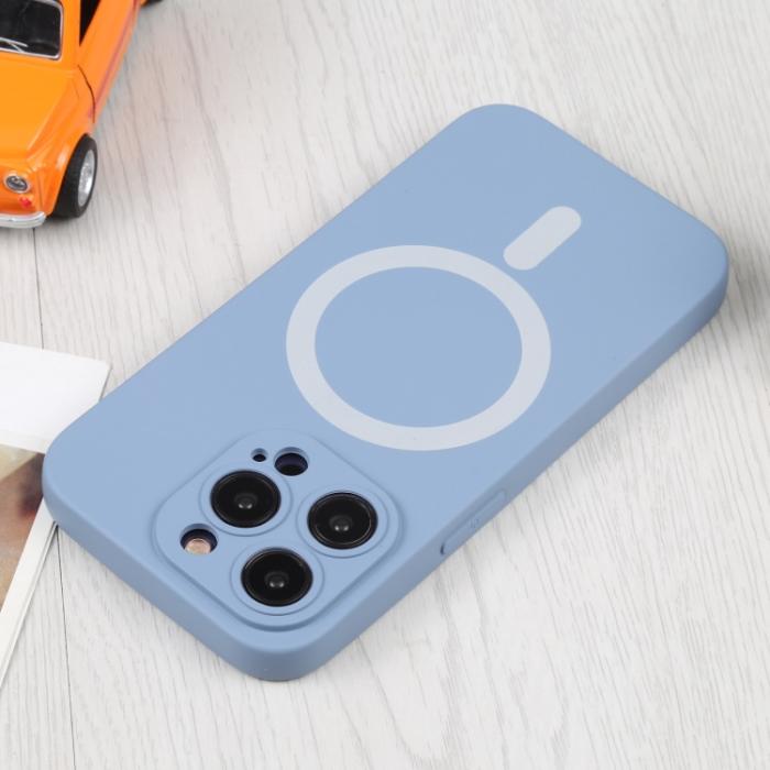 Bild 4, iPhone 15 Pro Skal MagSafe Liquid Silikon Lavendergrå