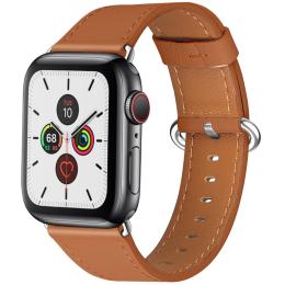 Äkta Läder Armband Apple Watch 42/44/45/49 mm Brun