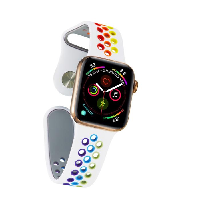 Bild 2, Ihåligt Silikon Armband Apple Watch 42/44/45/49 mm Pride