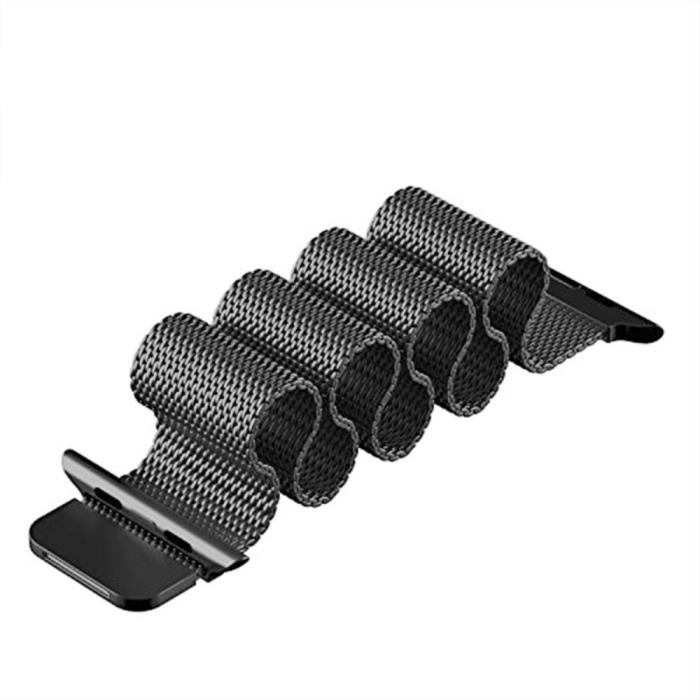 Bild 2, Milanese Loop Metall Armband Apple Watch 42/44/45/49 mm Grå