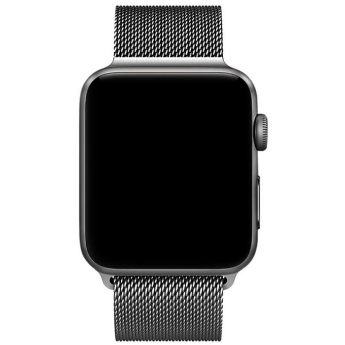 Bild 3, Milanese Loop Metall Armband Apple Watch 42/44/45/49 mm Grå